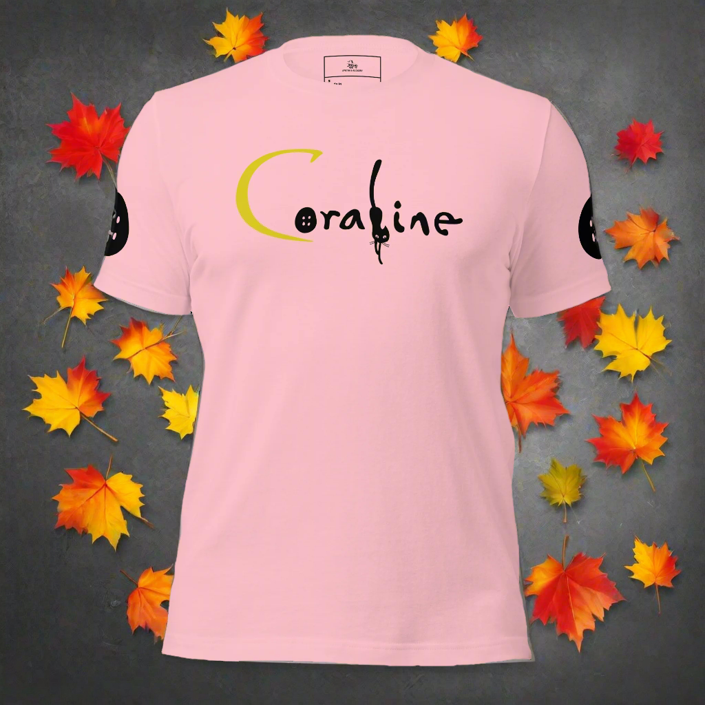 Coraline | Airlume Cotton T-Shirt | Button Sleeves Women's T-Shirt Syntax & Alchemy Pink S 