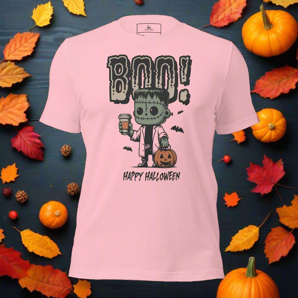 Frankenstein Boo | Airlume Cotton T-Shirt Women's T-Shirt Syntax & Alchemy   