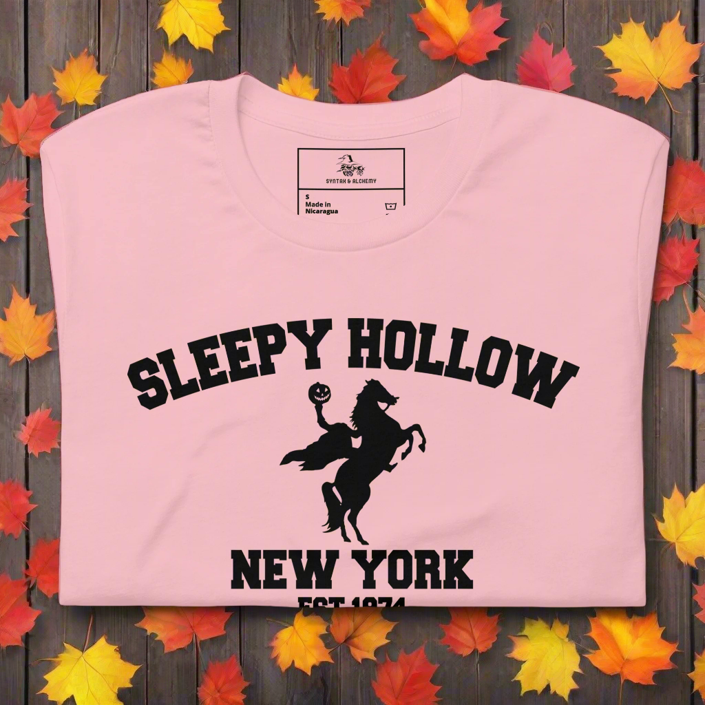 Sleepy Hollow | Airlume Cotton T-Shirt Women's T-Shirt Syntax & Alchemy Pink S 