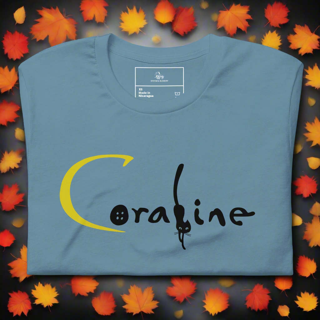 Coraline | Airlume Cotton T-Shirt | Button Sleeves Women's T-Shirt Syntax & Alchemy   