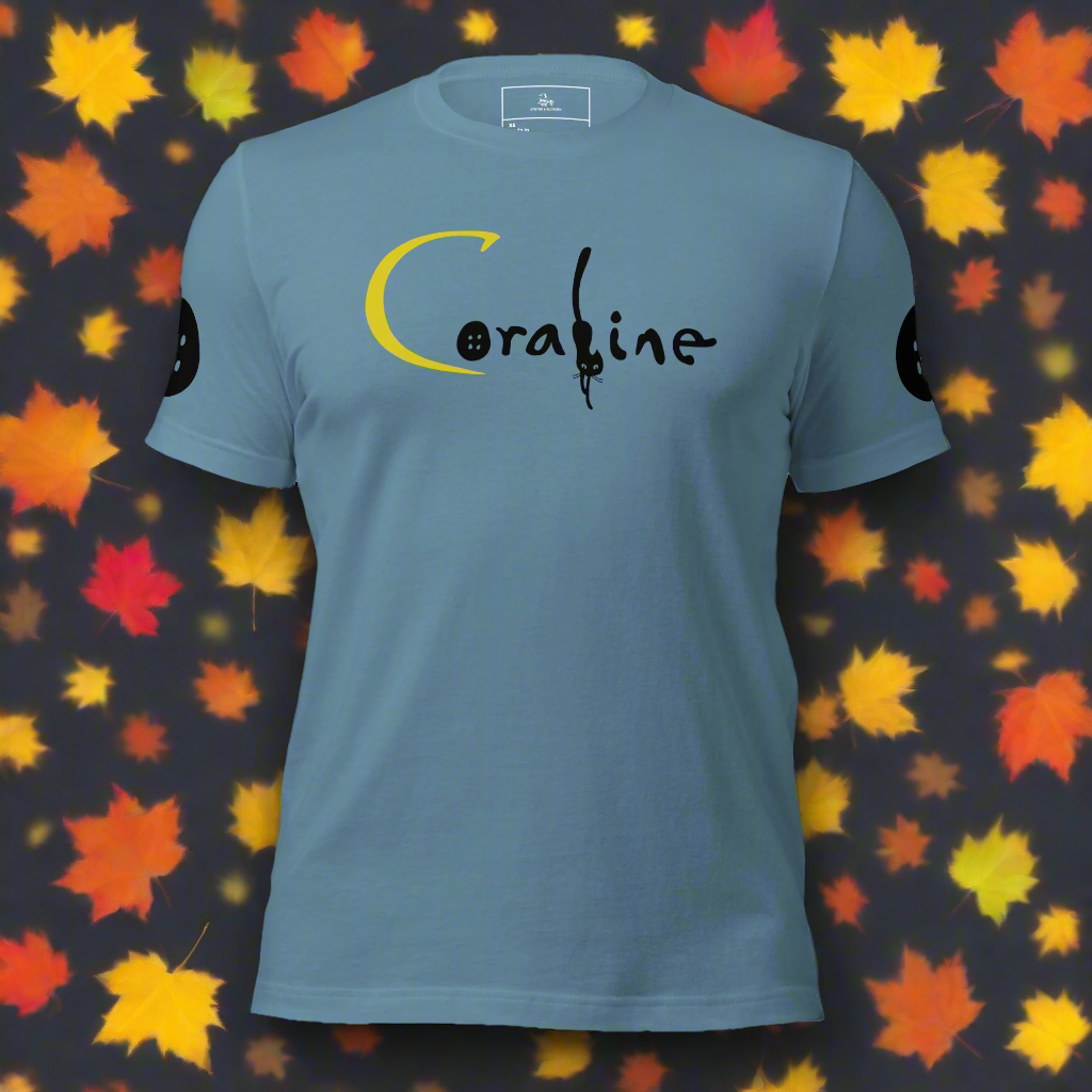 Coraline | Airlume Cotton T-Shirt | Button Sleeves Women's T-Shirt Syntax & Alchemy Steel Blue XS 