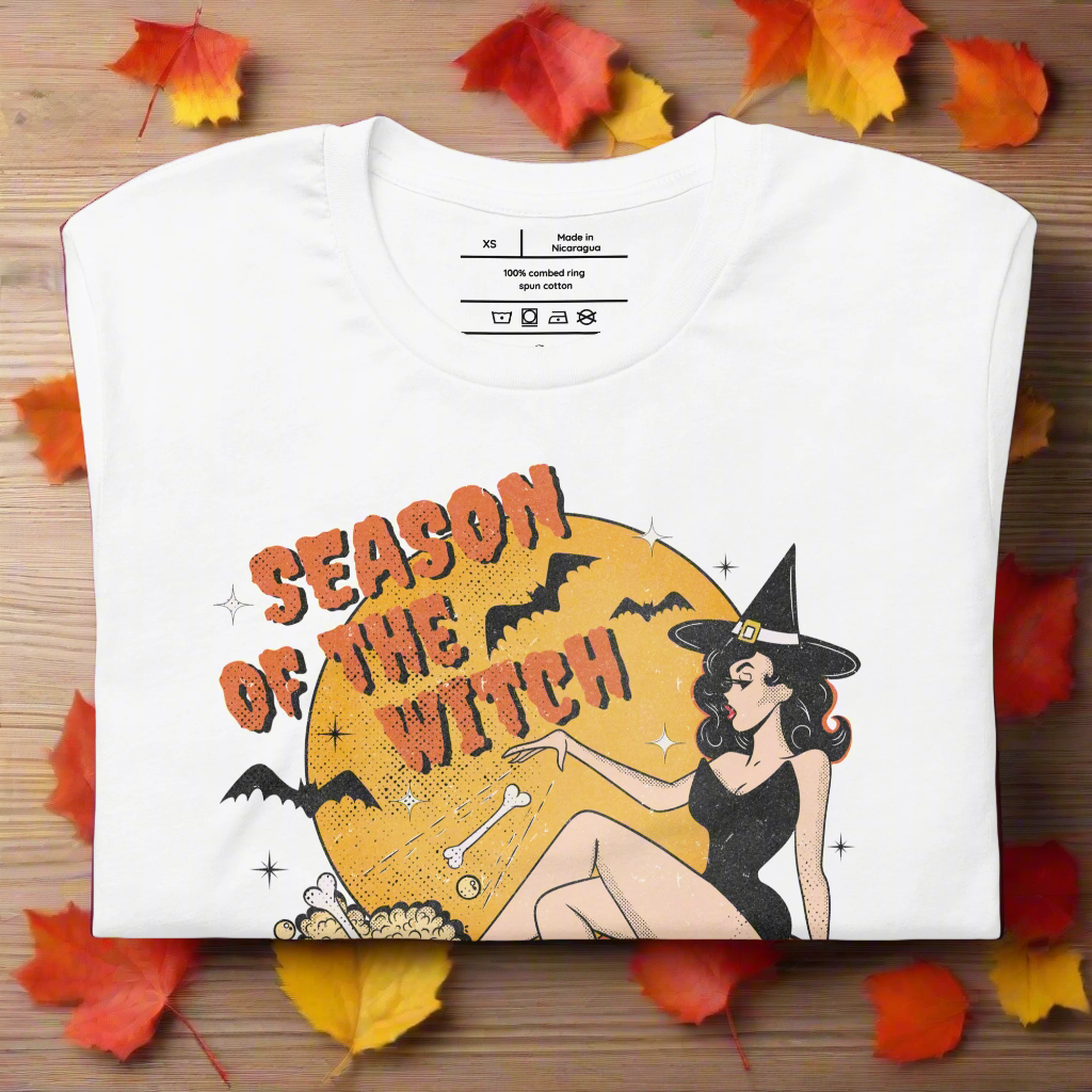 Season of the Witch | Airlume Cotton T-Shirt Women's T-Shirt Syntax & Alchemy White S 