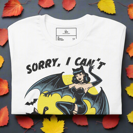 Sorry, I Can't | Airlume Cotton T-Shirt Women's T-Shirt Syntax & Alchemy White XS 