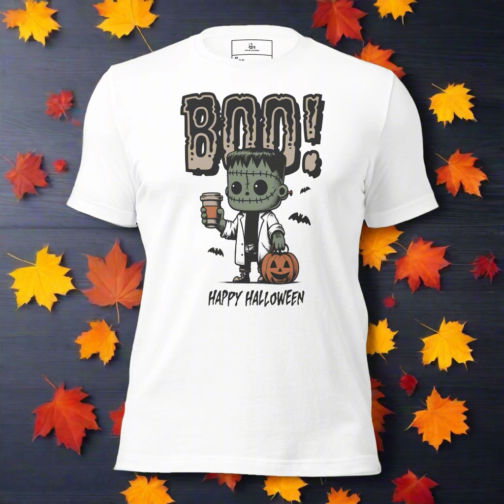 Frankenstein Boo | Airlume Cotton T-Shirt Women's T-Shirt Syntax & Alchemy   