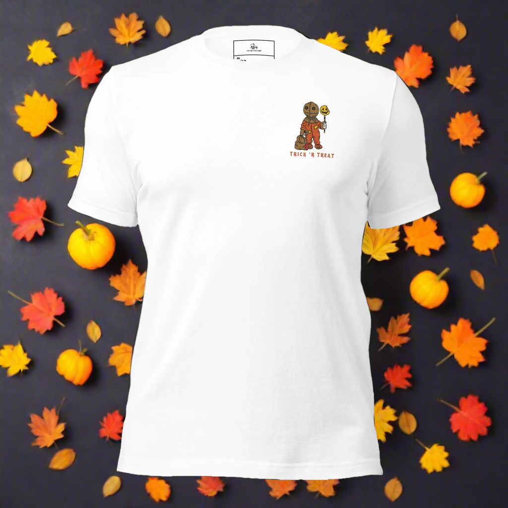 Samhain Trick 'r Treat | Airlume Cotton T-Shirt | Embroidered Women's T-Shirt Syntax & Alchemy   