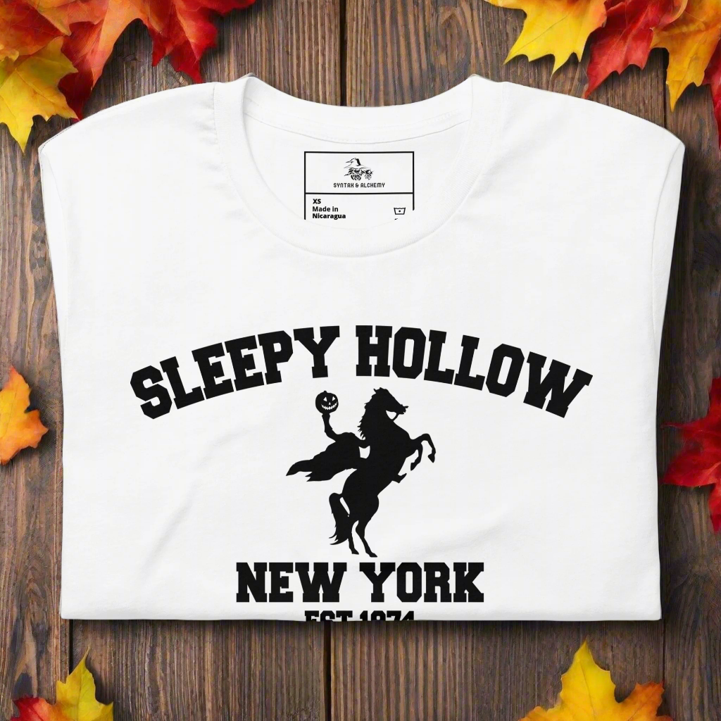 Sleepy Hollow | Airlume Cotton T-Shirt Women's T-Shirt Syntax & Alchemy White XS 