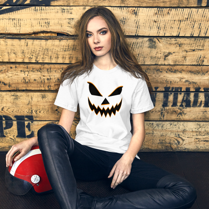 Smiling Jack O Lantern | Airlume Cotton T-Shirt Women's T-Shirt Syntax & Alchemy   