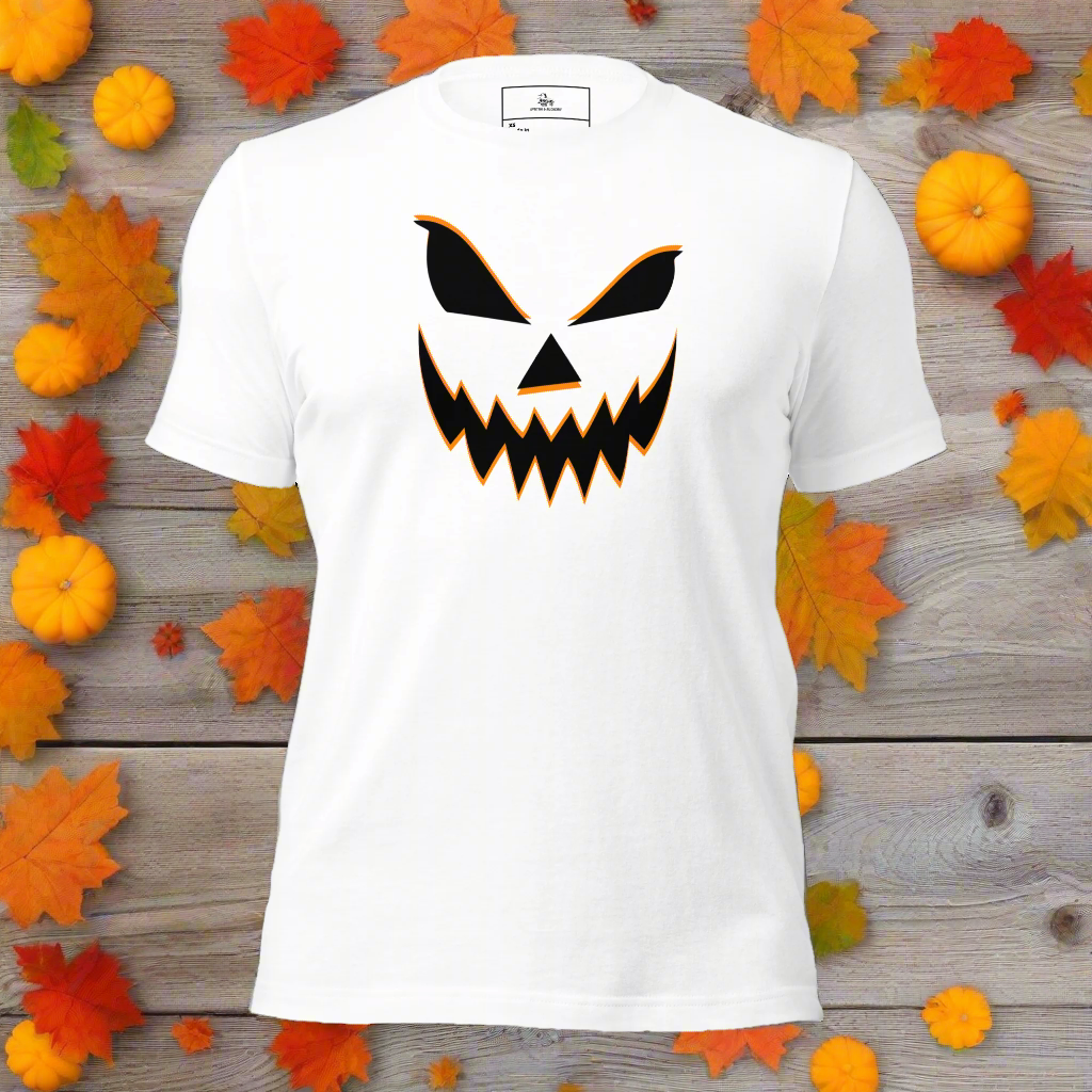 Smiling Jack O Lantern | Airlume Cotton T-Shirt Women's T-Shirt Syntax & Alchemy   