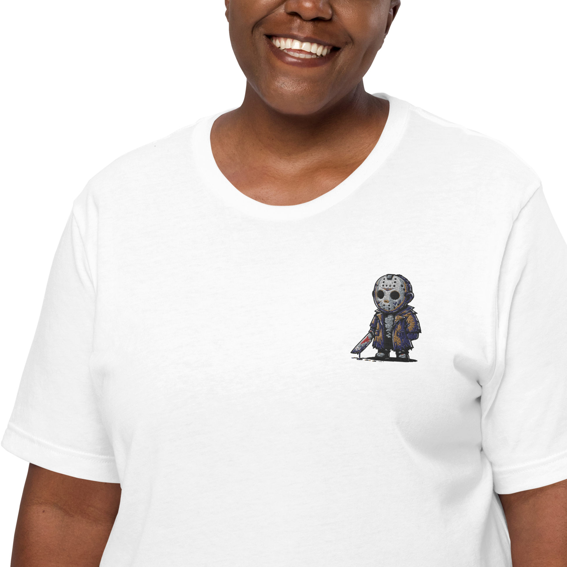 Jason Voorhees | Airlume Cotton T-Shirt | Embroidered Women's T-Shirt Syntax & Alchemy   