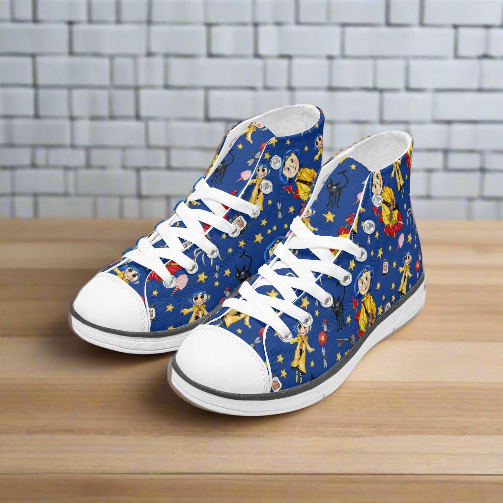 Twitchy Witchy Girl | Kids & Youth High Top Sneakers - Syntax & Alchemy