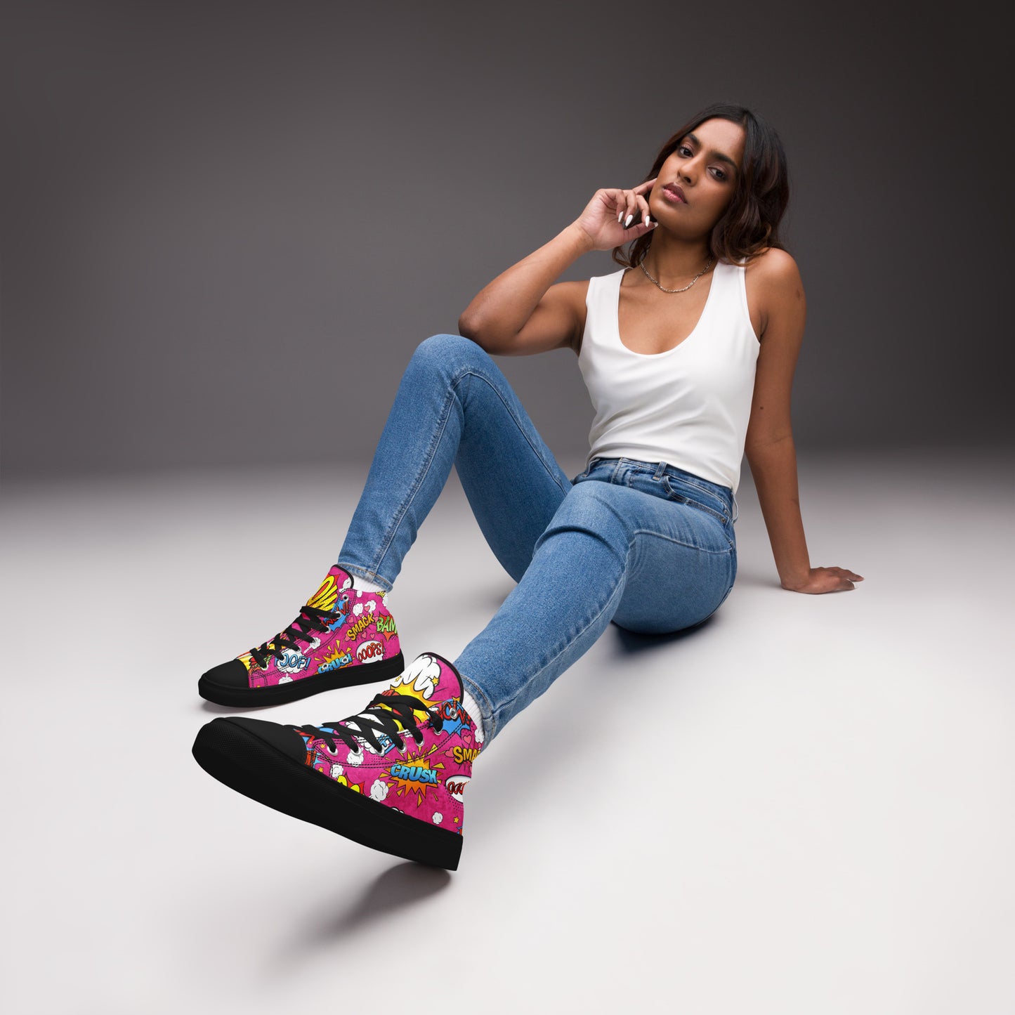 SUPER WHAM! | Women & Girls High Top Canvas Sneakers Women's High Top Sneakers Syntax & Alchemy