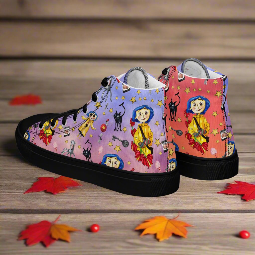 Twitchy Witchy Girl | Women & Girls High Top Canvas Sneakers | Sunset Variant Women's High Top Sneakers Syntax & Alchemy   