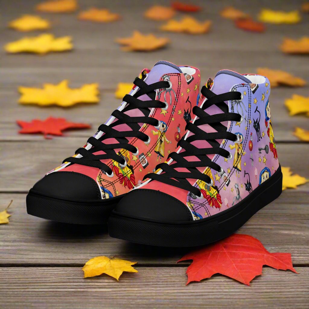 Twitchy Witchy Girl | Women & Girls High Top Canvas Sneakers | Sunset Variant Women's High Top Sneakers Syntax & Alchemy   