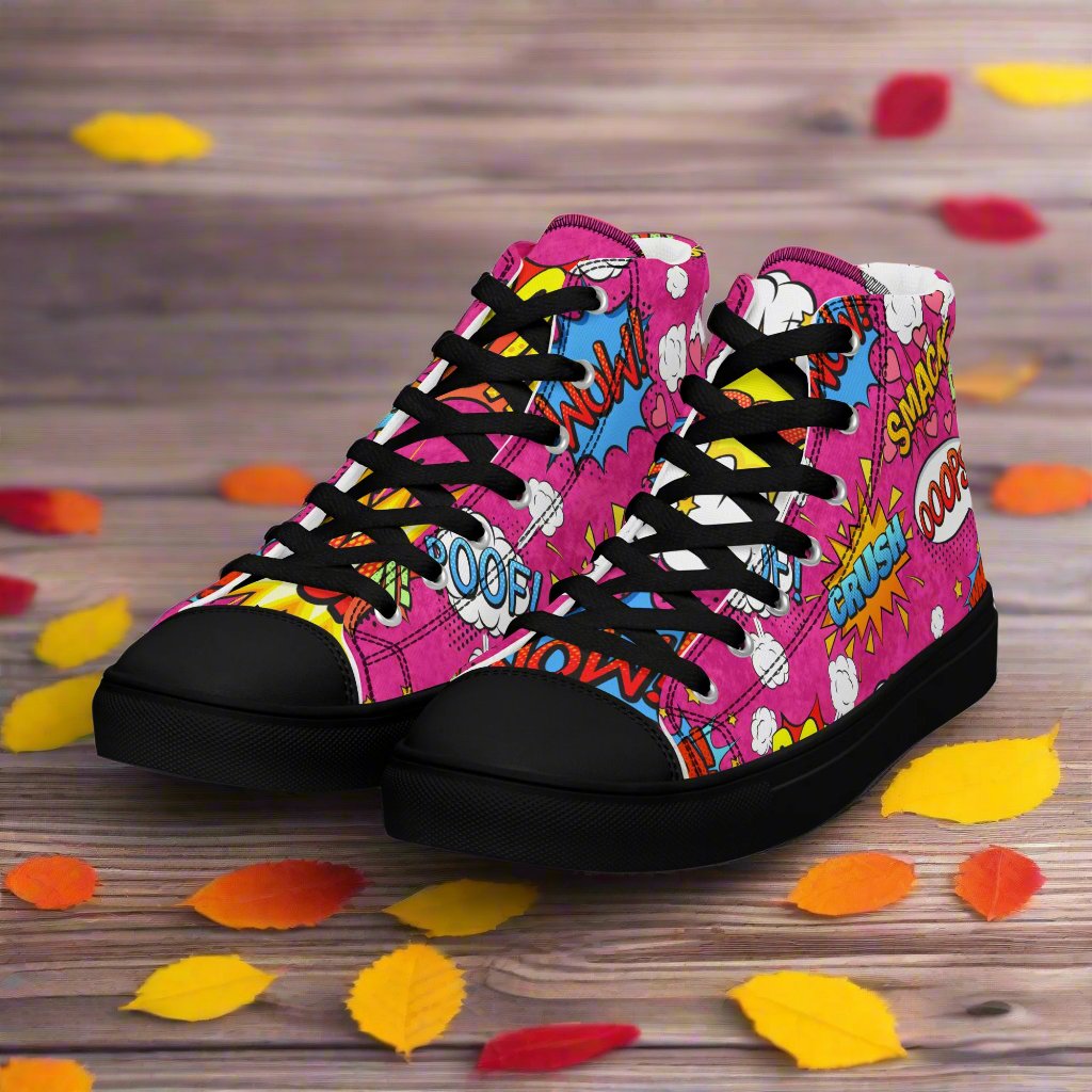 SUPER WHAM! | Women & Girls High Top Canvas Sneakers Women's High Top Sneakers Syntax & Alchemy