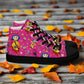 Twitchy Witchy Girl | Women & Girls High Top Canvas Sneakers | Neon Pink Variant Women's High Top Sneakers Syntax & Alchemy Black 5