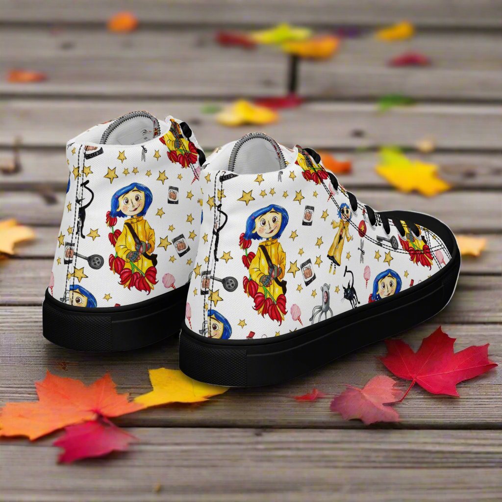 Twitchy Witchy Girl | Women & Girls High Top Canvas Sneaker | White Variant Women's High Top Sneakers Syntax & Alchemy