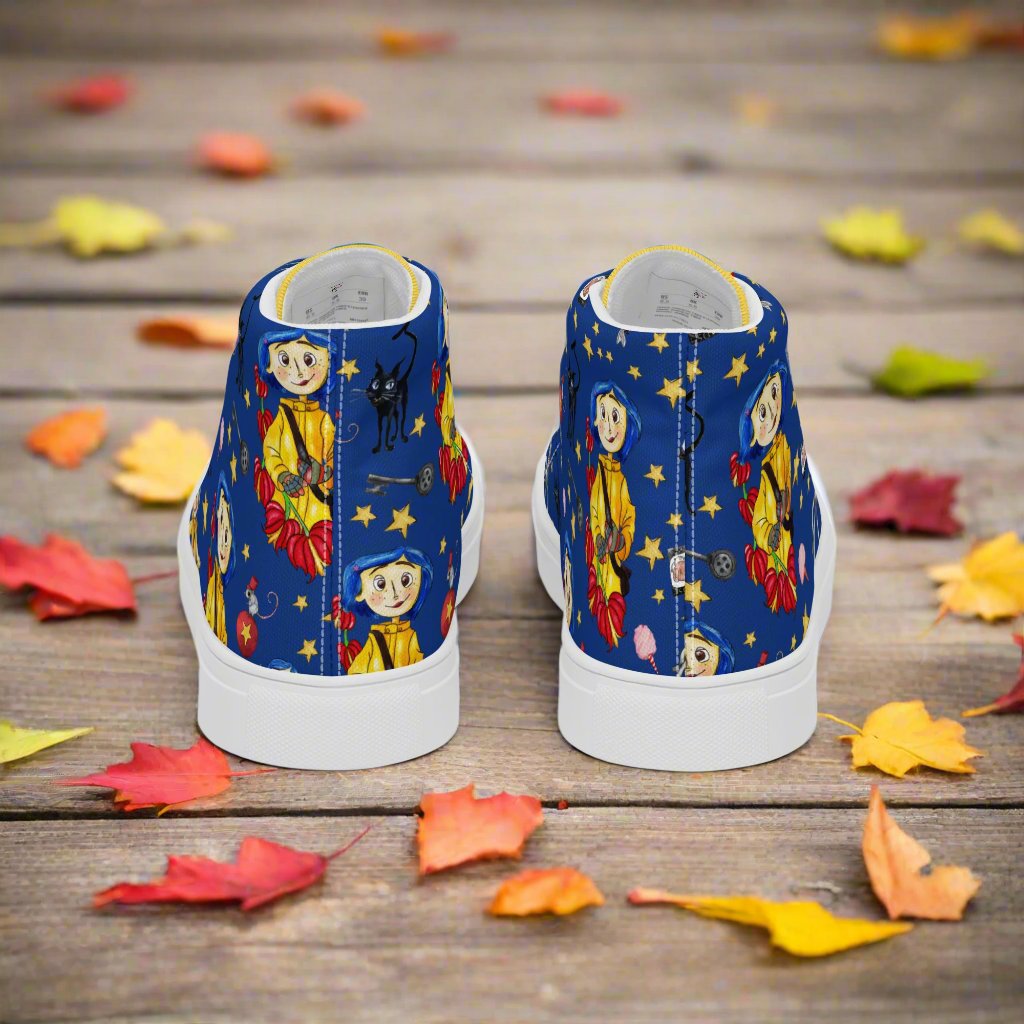 Twitchy Witchy Girl | Women & Girls High Top Canvas Sneakers | Blue Variant Women's High Top Sneakers Syntax & Alchemy