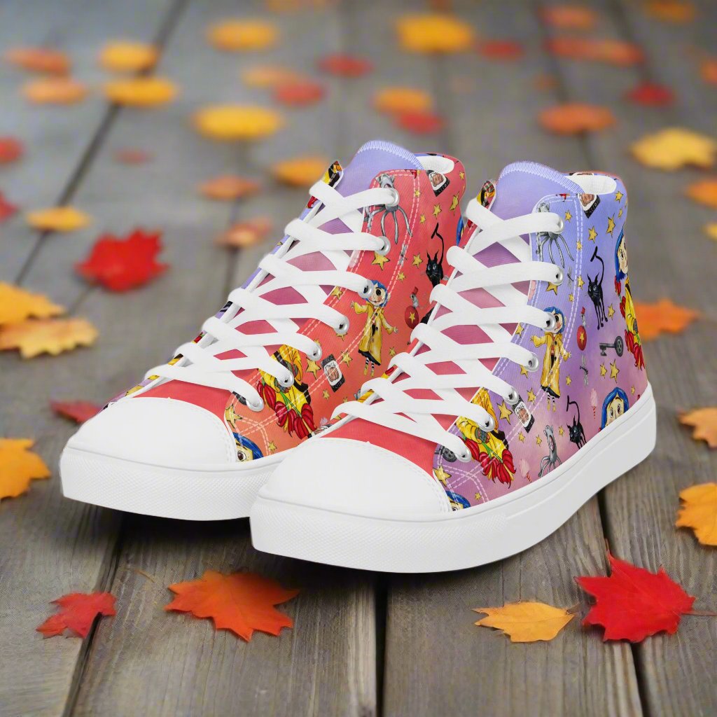 Twitchy Witchy Girl | Women & Girls High Top Canvas Sneakers | Sunset Variant Women's High Top Sneakers Syntax & Alchemy   