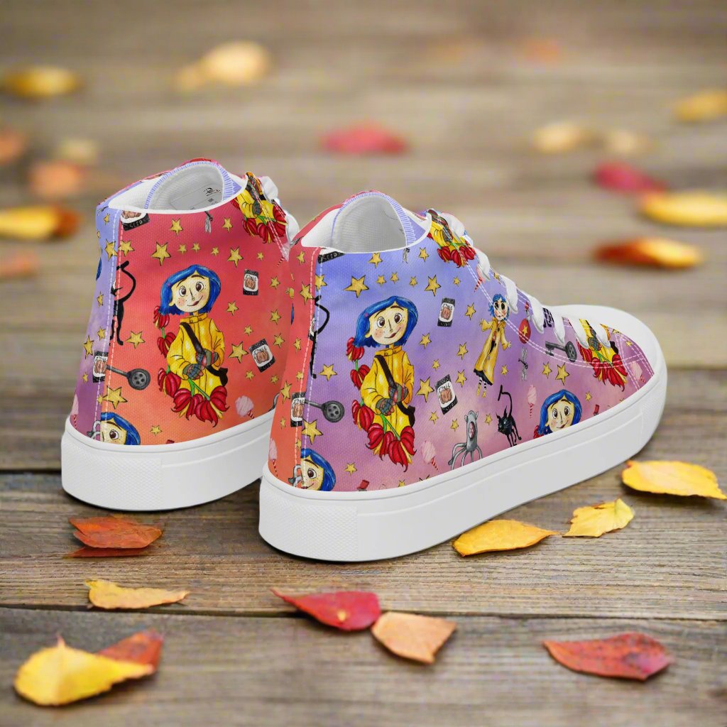 Twitchy Witchy Girl | Women & Girls High Top Canvas Sneakers | Sunset Variant Women's High Top Sneakers Syntax & Alchemy   