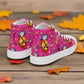 Twitchy Witchy Girl | Women & Girls High Top Canvas Sneakers | Neon Pink Variant Women's High Top Sneakers Syntax & Alchemy